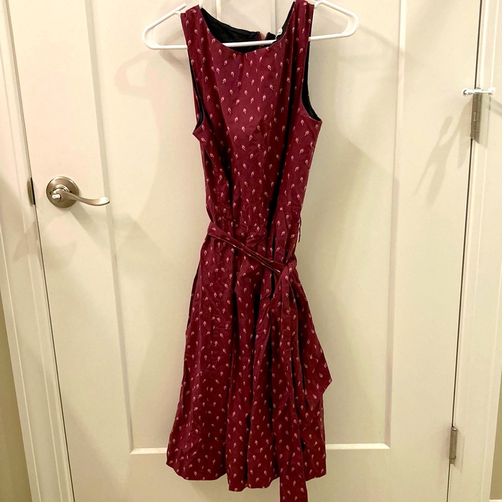 L. L. Bean Signature Maroon Paisley Dress. Size 10 - image 1